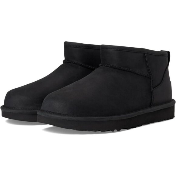UGG Women's Black Rounded Toe Sheepskin Lining Classic Ultra Mini Classic Boot - Picture 7 of 7
